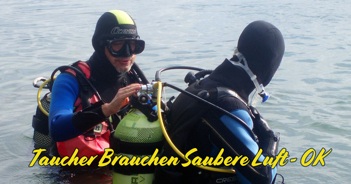 Taucher Brauchen Saubere Luft OK